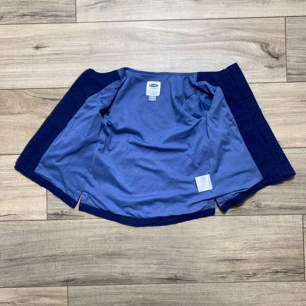 Old Navy Toddler Girls Linen Blend Full Zip Jacket Size 18-24M‎ Blue